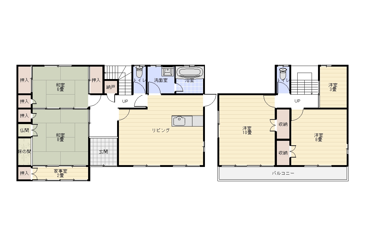 【南町】ぎゅーとら長月店徒歩３分　 2階建 ４ＳＬＤＫ　中古住宅